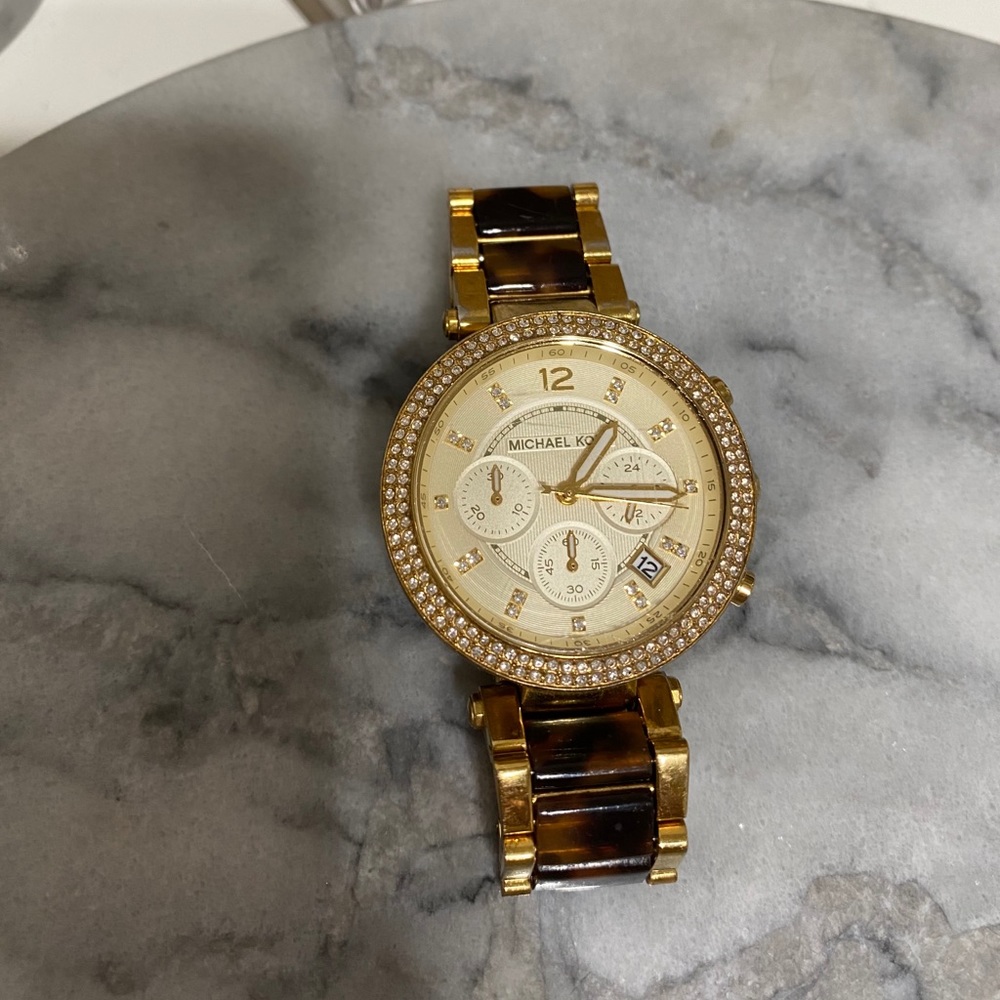 Michael Kors tortoise shell watch